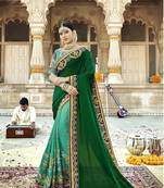 Multicolor embroidered georgette saree with blouse