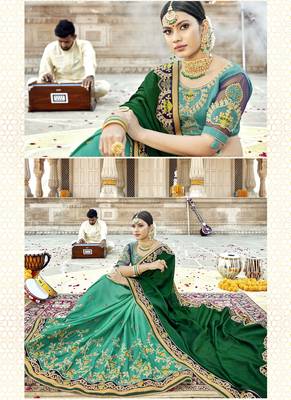Multicolor embroidered georgette saree with blouse 2