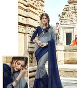 Multicolor embroidered georgette saree with blouse