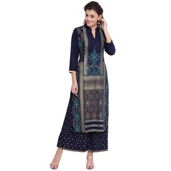 Blue printed rayon kurtas-and-kurtis 1
