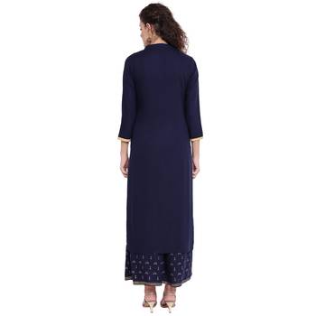 Blue printed rayon kurtas-and-kurtis 2