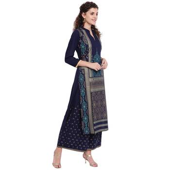 Blue printed rayon kurtas-and-kurtis 4