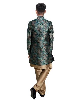 fourfolds boy's green kurta and pyjama 5