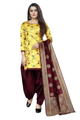 Yellow self design brocade salwar 2