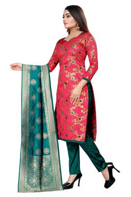Pink self design brocade salwar 2