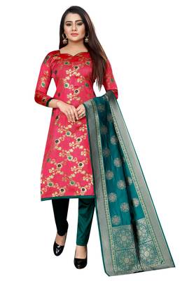 Pink self design brocade salwar 1