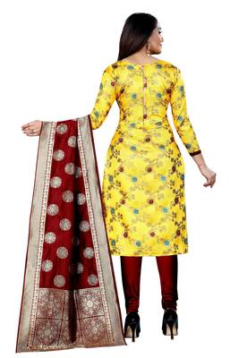 Yellow self design brocade salwar 4