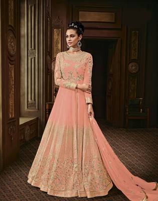 Orange embroidered santoon salwar 1