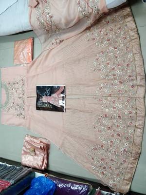Orange embroidered santoon salwar 2