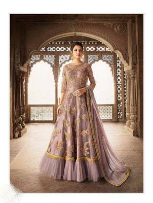 Light-purple embroidered santoon salwar 1
