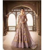 Light-purple embroidered santoon salwar