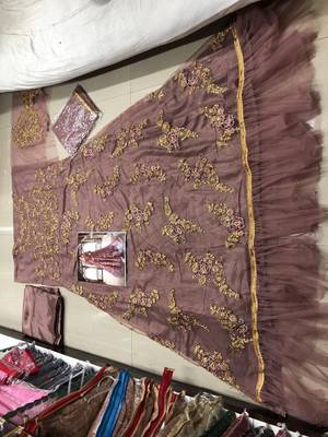 Light-purple embroidered santoon salwar 2
