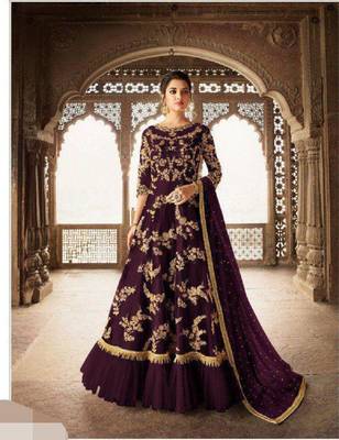 Purple embroidered santoon salwar 1