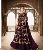 Purple embroidered santoon salwar