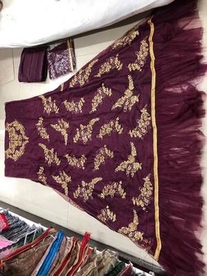 Purple embroidered santoon salwar 3