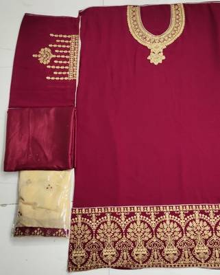 Maroon embroidered santoon salwar 2