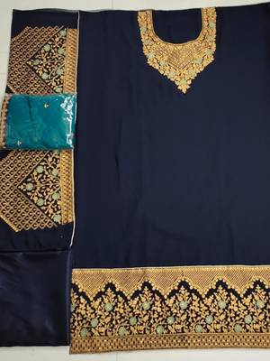 Blue embroidered santoon salwar 2