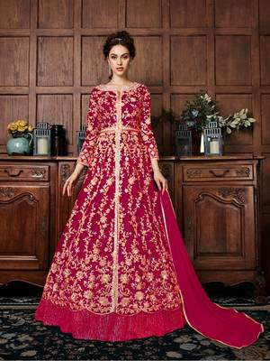 Maroon embroidered santoon salwar 1
