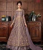 Purple embroidered santoon salwar