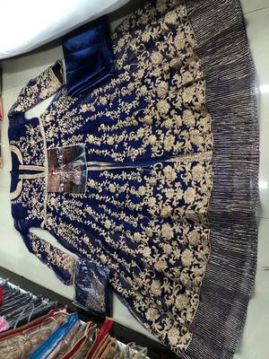 Blue embroidered santoon salwar 2