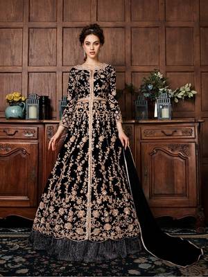 Black embroidered santoon salwar 1