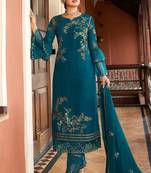 Blue embroidered santoon salwar