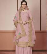 Pink embroidered silk salwar