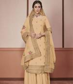 Yellow embroidered silk salwar