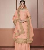 Orange embroidered silk salwar