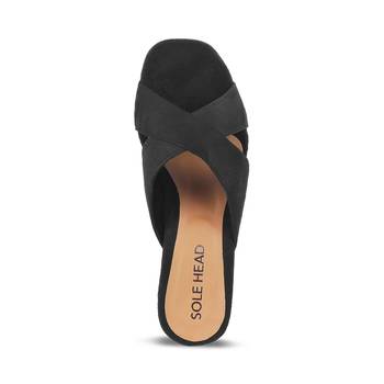 SOLE HEAD Black Wedges Sandal 4