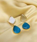Gold stone earrings
