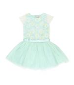 Gini & Jony Yellow Printed Blended Cotton Girls Dress