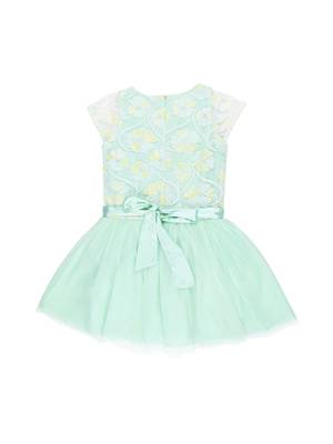 Gini & Jony Yellow Printed Blended Cotton Girls Dress 2