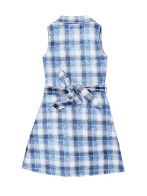 Gini & Jony Blue Printed Cotton Girls Dress 2