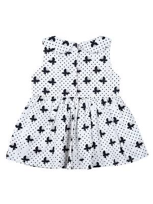 Gini & Jony White Printed Cotton Girls Dress 2