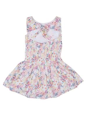 Gini & Jony White Printed Cotton Girls Dress 2