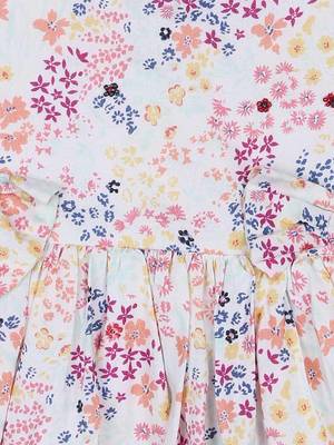 Gini & Jony White Printed Cotton Girls Dress 3