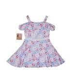 Gini & Jony Blue Printed Cotton Girls Dress