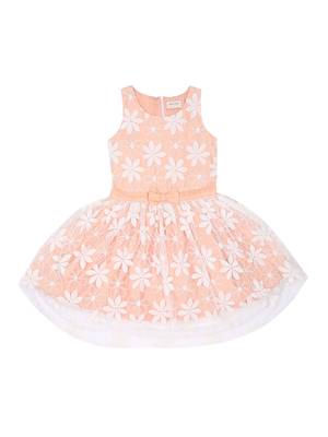 Gini & Jony White Plain Cotton Girls Dress 1