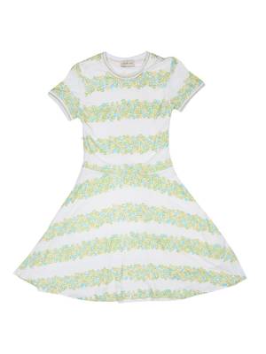 Gini & Jony White Printed Cotton Girls Dress 1