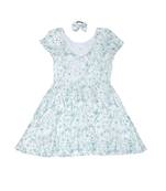 Gini & Jony White Printed Cotton Girls Dress