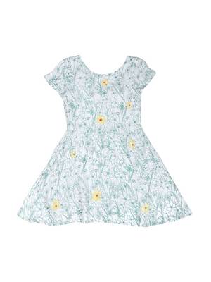 Gini & Jony White Printed Cotton Girls Dress 2