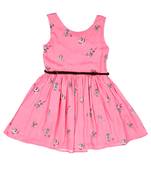 Gini & Jony Pink Printed Cotton Girls Dress