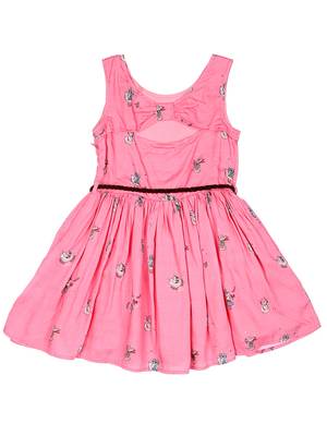 Gini & Jony Pink Printed Cotton Girls Dress 2