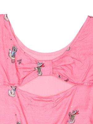 Gini & Jony Pink Printed Cotton Girls Dress 3