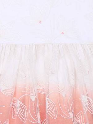 Gini & Jony Orange Plain Cotton Girls Dress 3