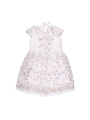 Gini & Jony White Plain Polyester Girls Dress 1