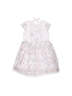 Gini & Jony White Plain Polyester Girls Dress 2