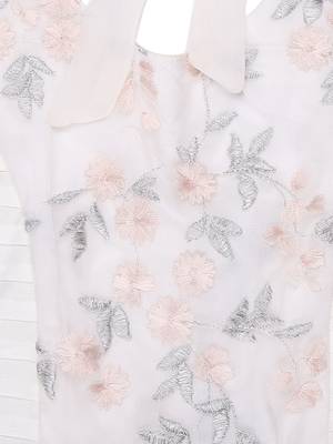 Gini & Jony White Plain Polyester Girls Dress 3