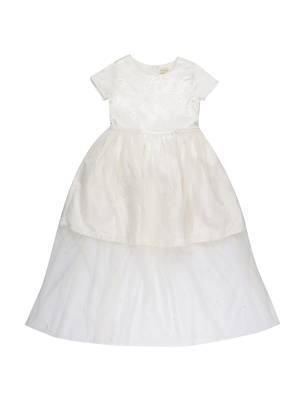 Gini & Jony White Printed Cotton Girls Dress 1